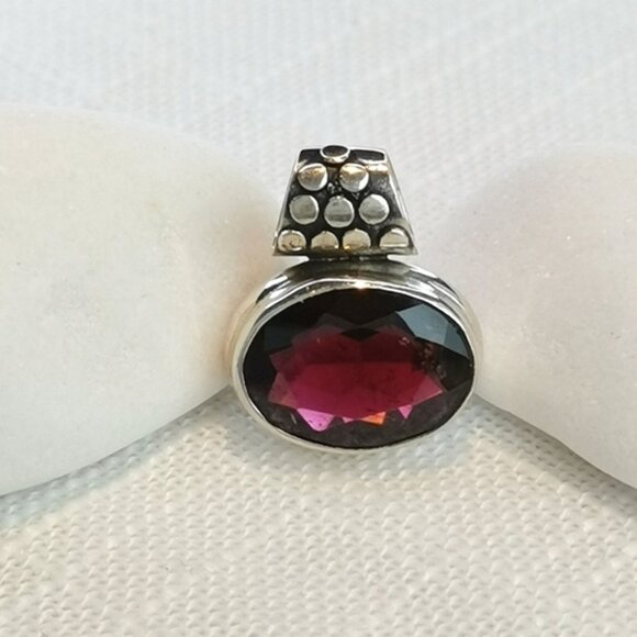NWT Sterling Silver Garnet pendant for necklace - Picture 8 of 8